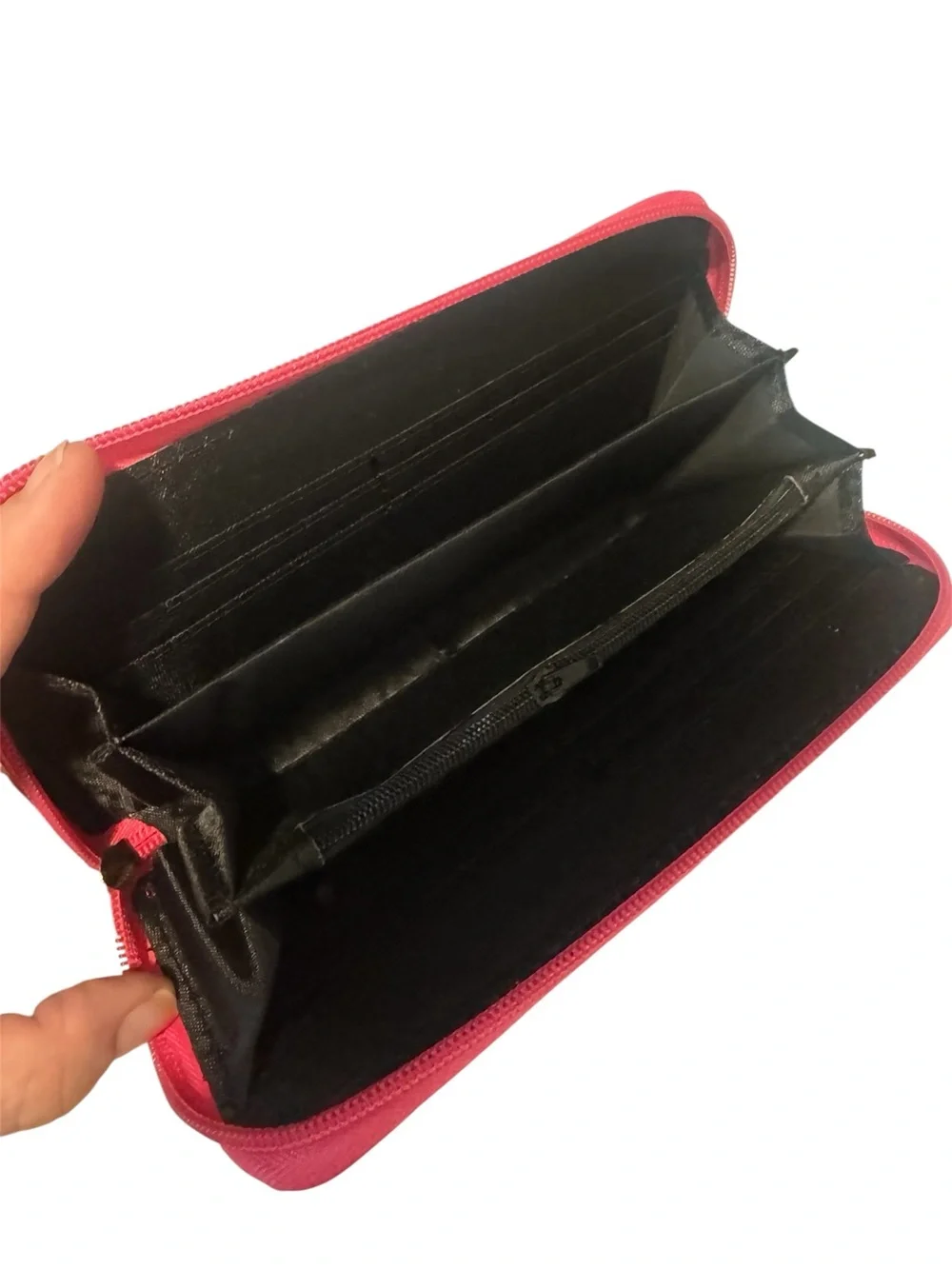 Pink Zip-Around Wallet with Yellow Accent Eyes 👀 NWT